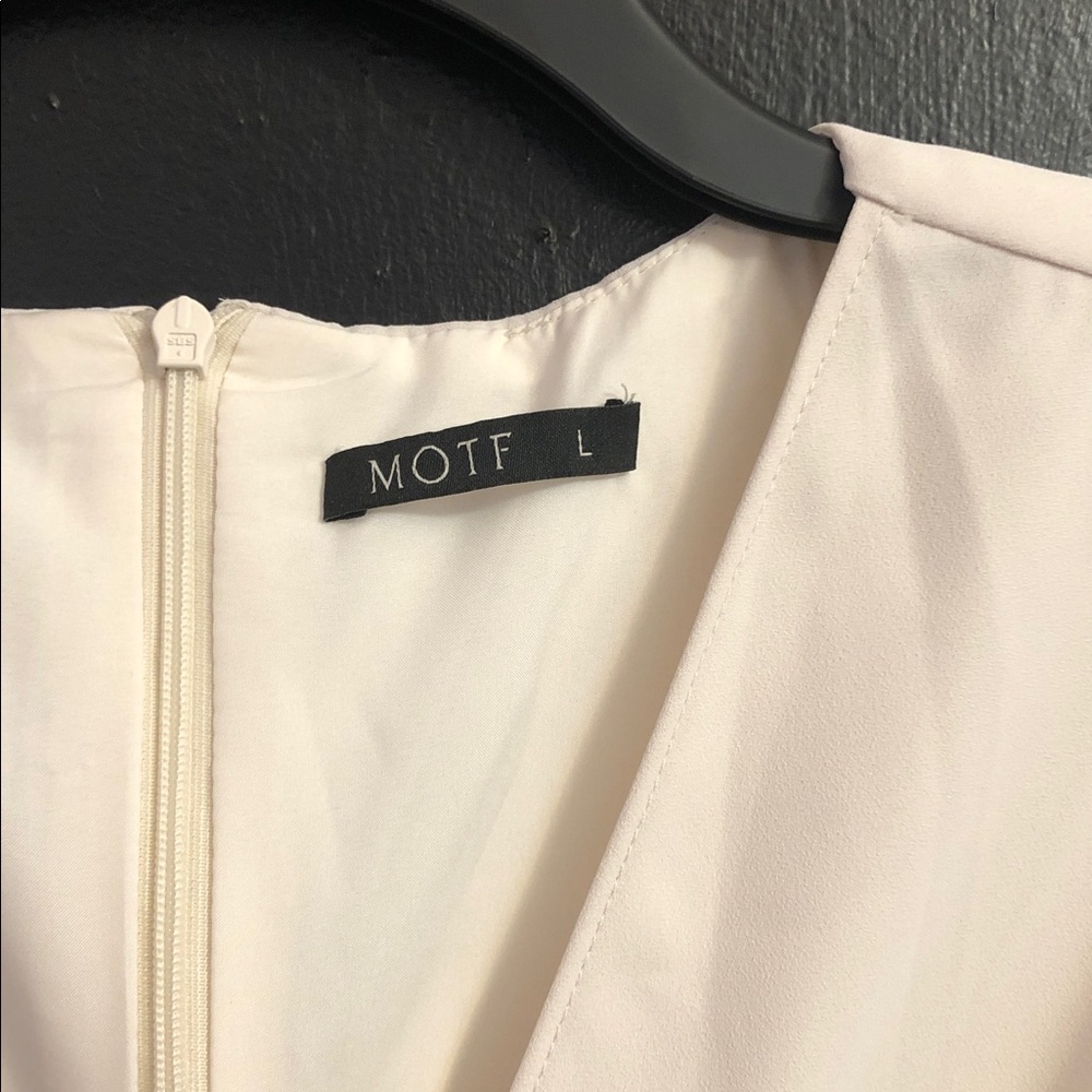 MOTF Cream Wrap-Style Midi Dress - Picture 4 of 5